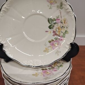 10 Vintage Chelsea By TST China  Wild Briar Rose Saucers A Few Stains/Creasing